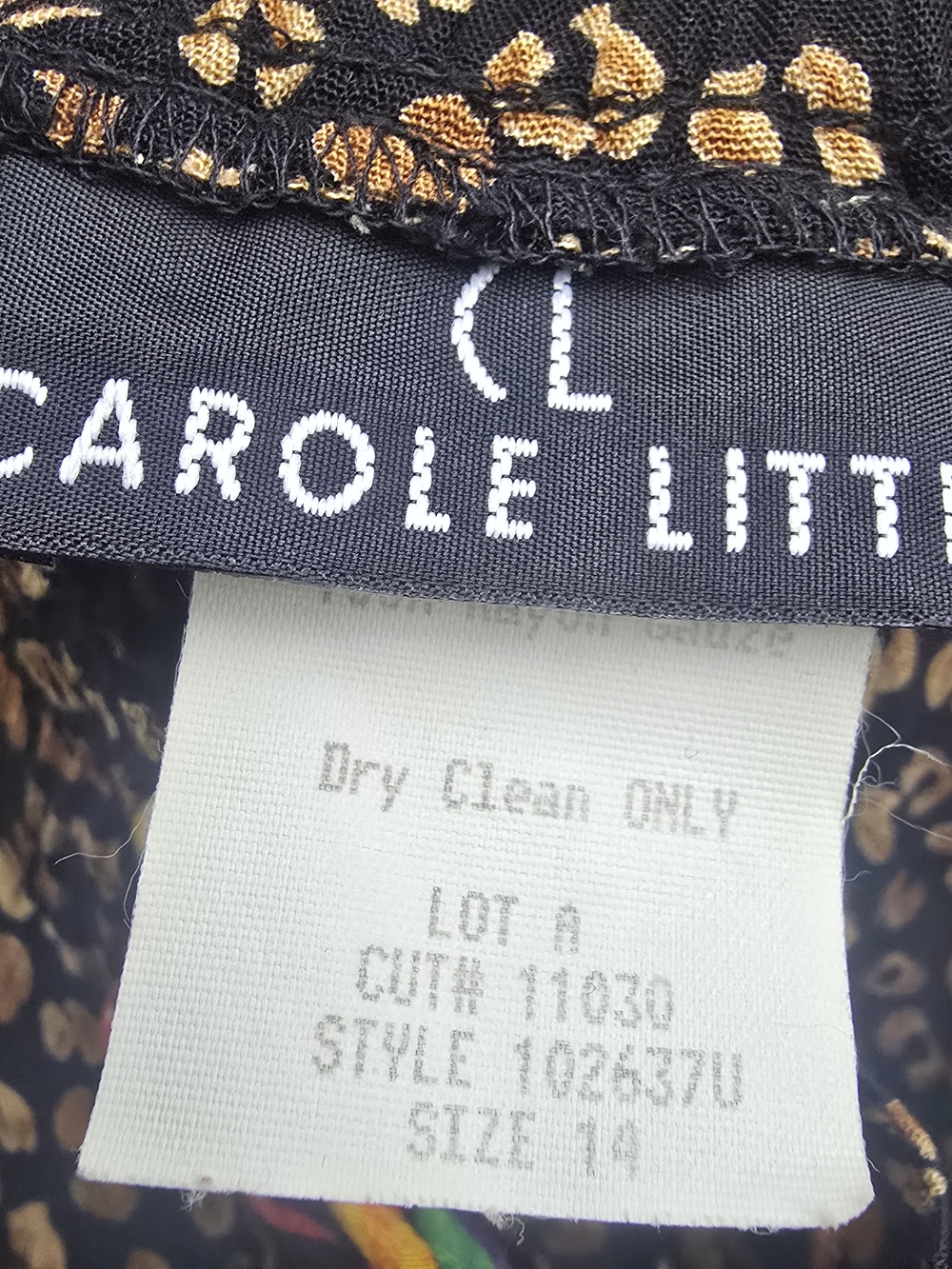 Carole Little Black and Gold Leopard-Print Two-Piece Skirt Set